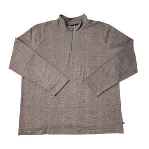 Gap Men's Half Zip Brushed Double Knit Long Sleeve Pullover - Chinchilla